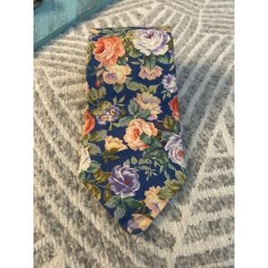 Huntington Floral Necktie Roses Pattern Blue‎ Menswear Wedding Party